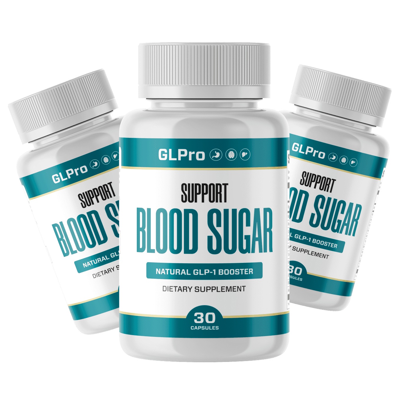 GL Pro three-bottle product presentation
